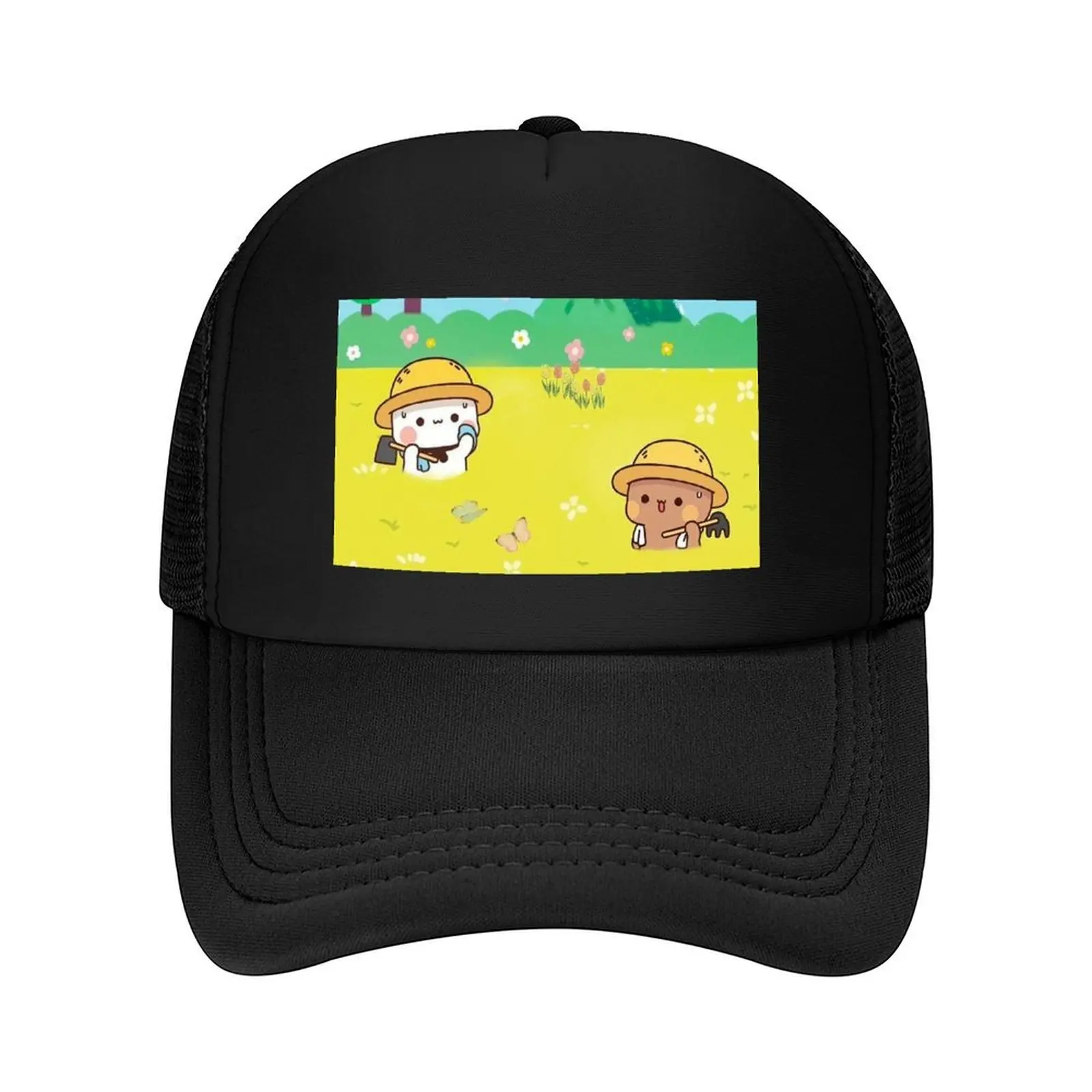 

Cute Couple Dudu And Bubu Are Hard Working On The Field Baseball Cap Kids Hat Sunhat Anime Hat custom caps Caps Male Women's
