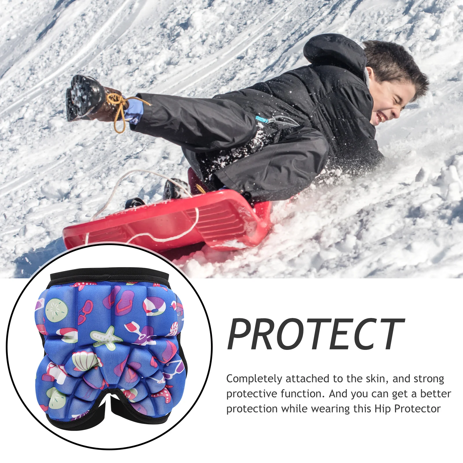 

Hip Protection Pant for Kids Adults Breathable Anti-Fall Butt Cushion with Eva Padding Sports Protector for Skiing Skating