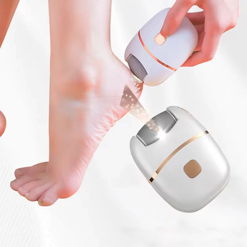 1 PC Electric Foot Grinder, Rechargeable Thick Leather Polishing Foot Grinder, and 2 Different Thickness Grinding Heads