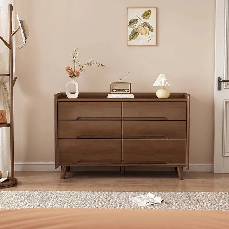 Solid wood chest storage cabinet living room locker against the wall large capacity nine bucket cabinet