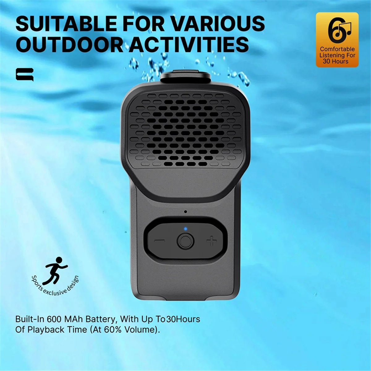 2025 + سماعات بلوتوث يمكن ارتداؤها مشبك مغناطيسي على مكبرات الصوت المحمولة اللاسلكية IPX7 مقاوم للماء BT5.3 عمود ستيريو مضخم الصوت #1