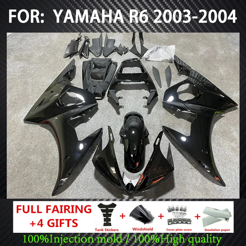 

High quality bodywork for YAMAHA R6 fairing kit 2003 2004 2005 black Fit YZF R6 fairings 03 04 05