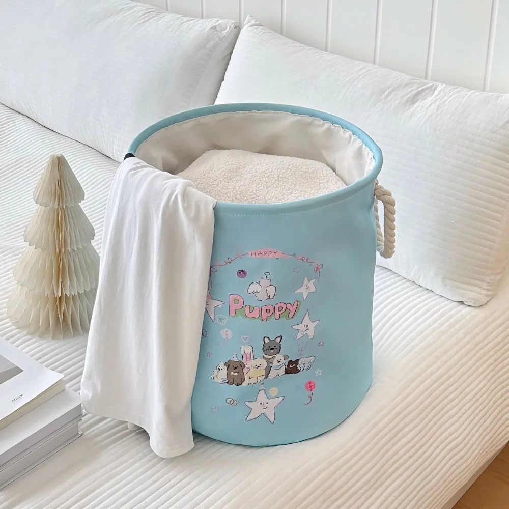 Cute Foldable Laundry Hamper Cartoon with Handle Clutter Baskets Space-Saving Toys Storage Basket Closet