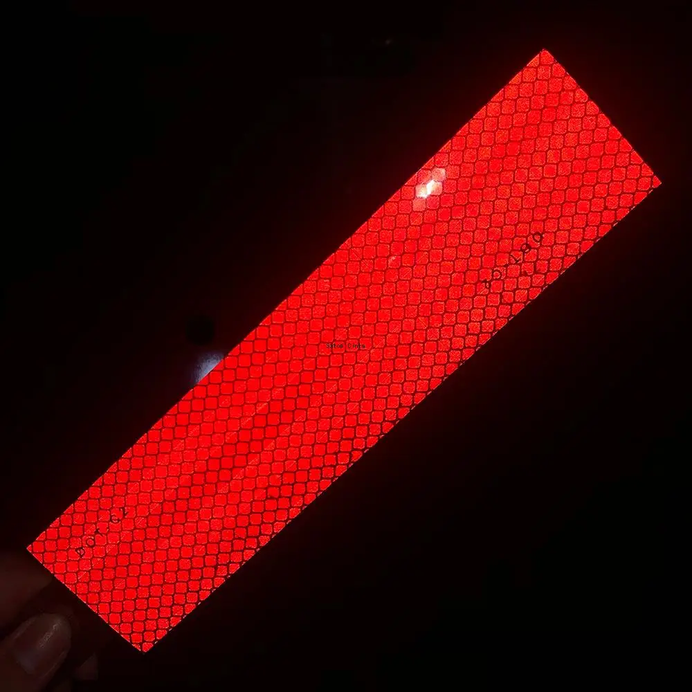 5CM*10M Red Micro Prismatic Sheeting Reflective Tape Waterproof Adhesive Reflectors Sticker For Motorcycle Trailer Tractor Truck