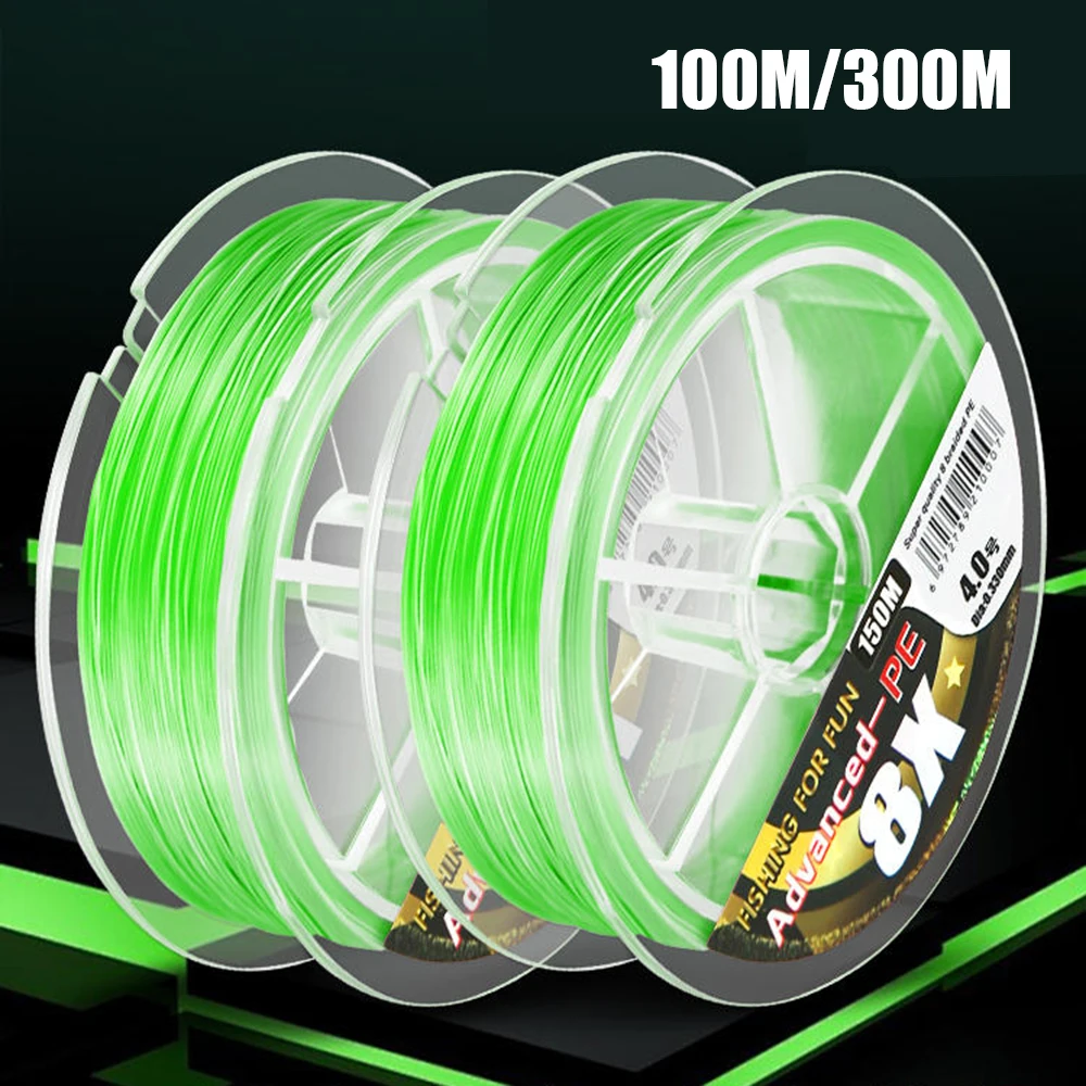 

Upgrade Braid Fishing Line Ultra Smooth Green White Super Strong 8 Strands Multifilament PE line 100M 300M Japan For Carp pesca