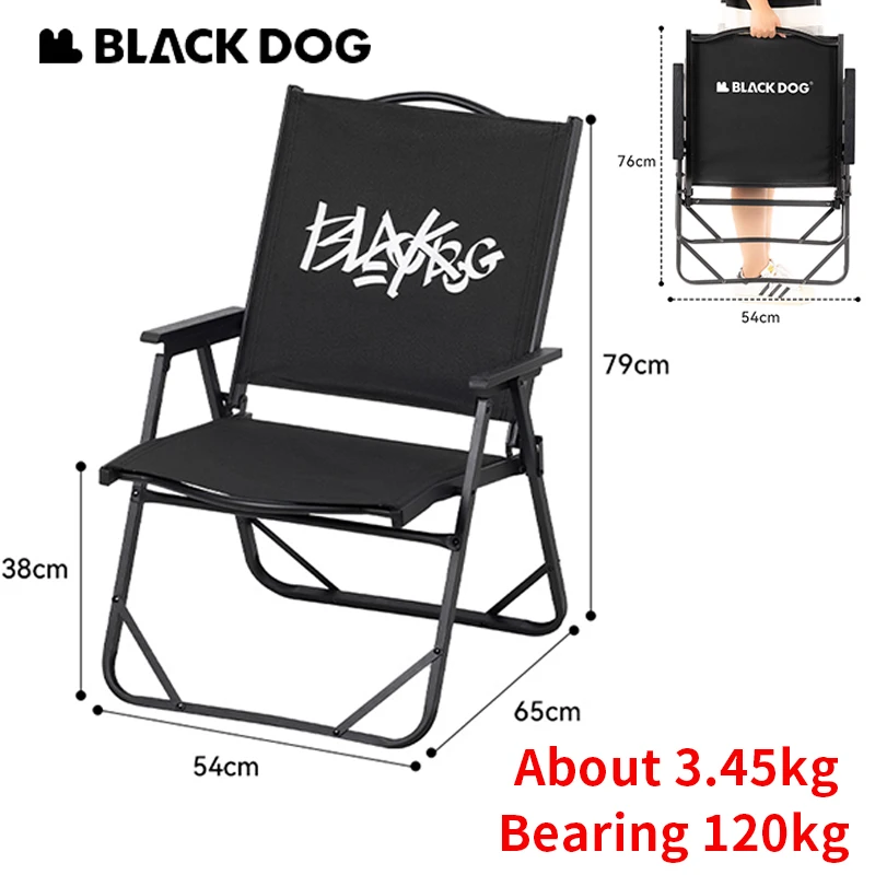 Naturehike BLACKDOG Folding Kermit Chair Camping Picnic Widen Seat Lightweight Portable 600D Carbon Steel Outdoor Fishing Chair