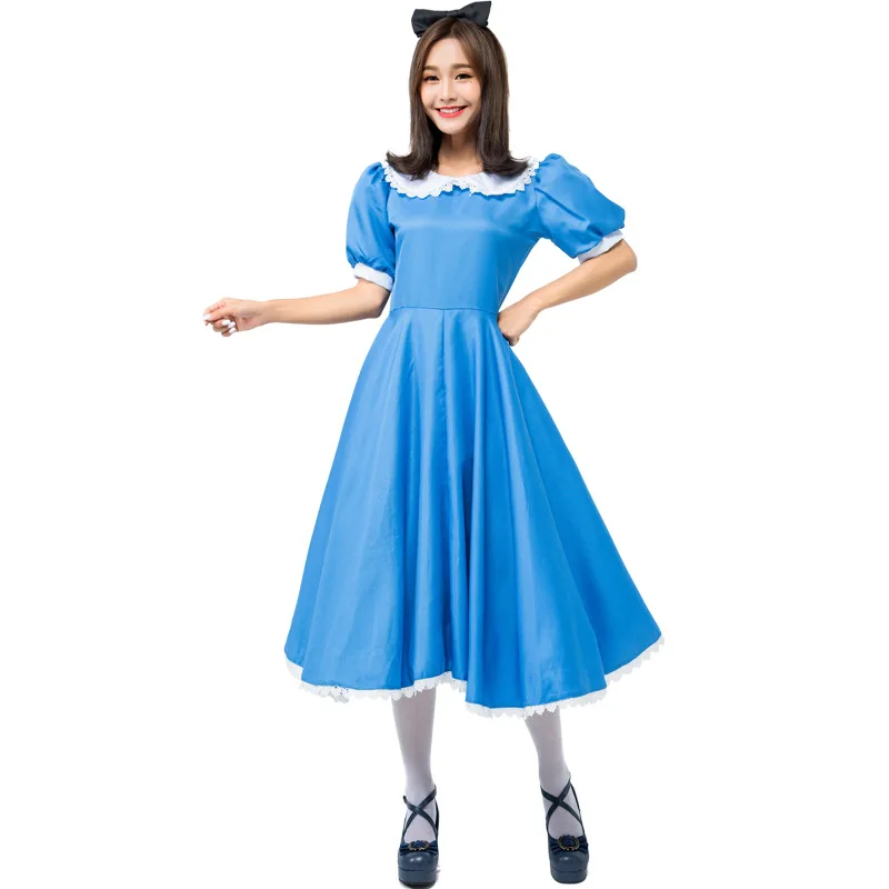 Halloween Fem Alice Anime Rollenspiel Dienstmädchen Kostüm Dr. Schürze Cosplay orm Ethnisches Bühnenkostüm Damen Faion