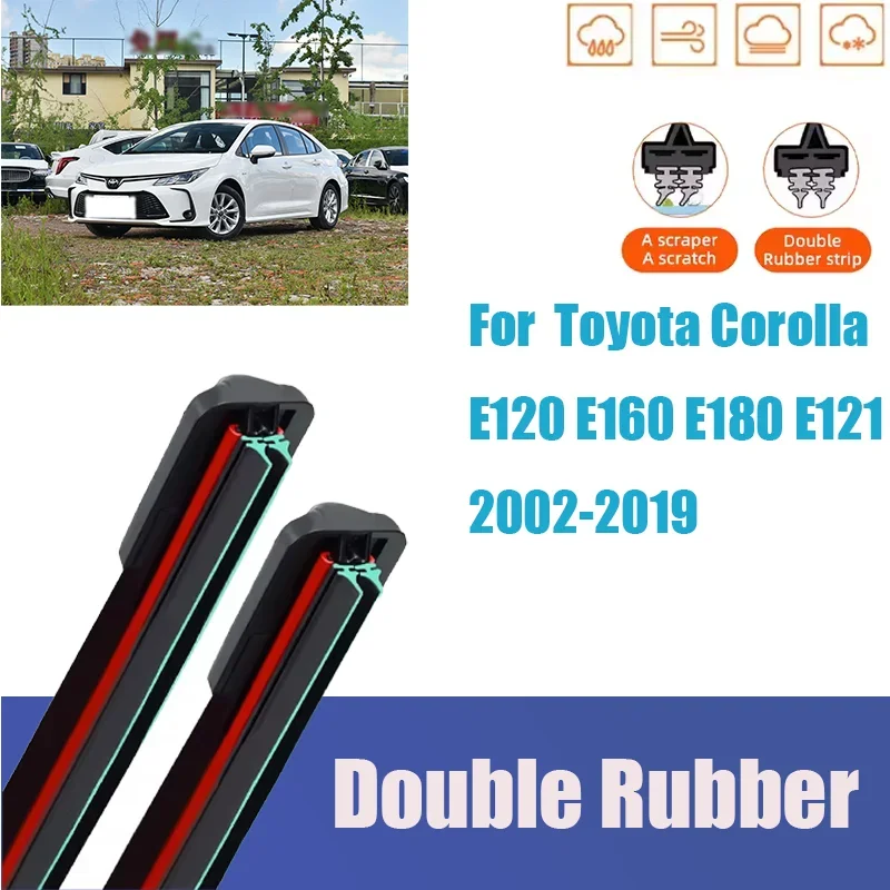 

For Toyota Corolla E120 E160 E180 E121 Front Windshield Wiper Multifunctional Third Generation Rubber for General Motor Mute