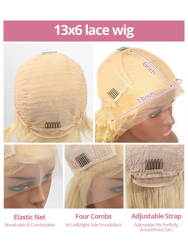 250 الكثافة مجعد 613 Hd الدانتيل الباروكة الأمامية 13x6 خصلات الشعر المستعار الإنسان البرازيلي موجة عميقة شقراء الملونة الإنسان الدانتيل شعر مستعار أمامي Preplucke