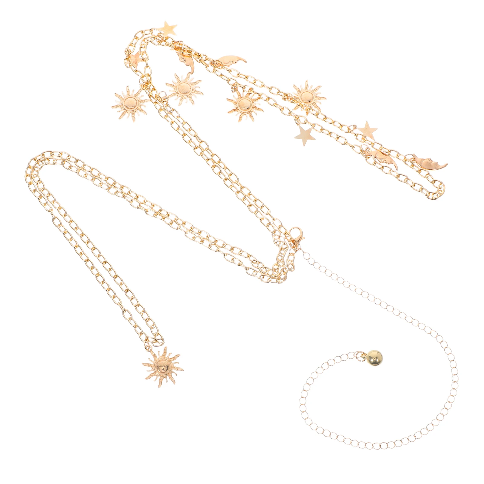 

Waist Chain Girls Belt Accessory Dress Layer Metal for Women European and American
