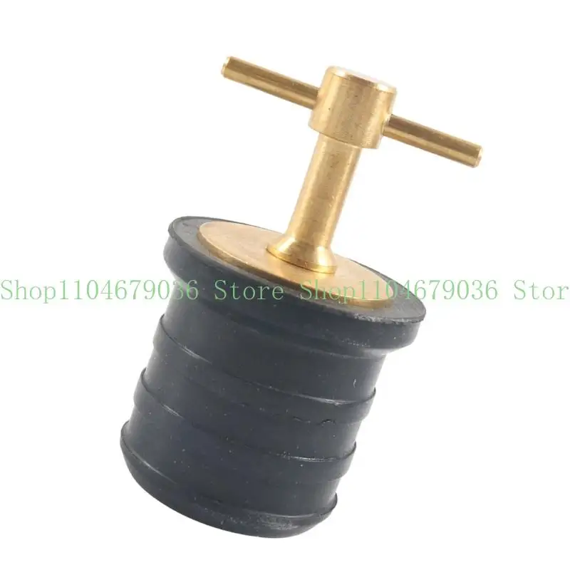 652F Boat Deck Drain Plug 3/4 Inch Brass Construction And Rubber Grip For Vessels