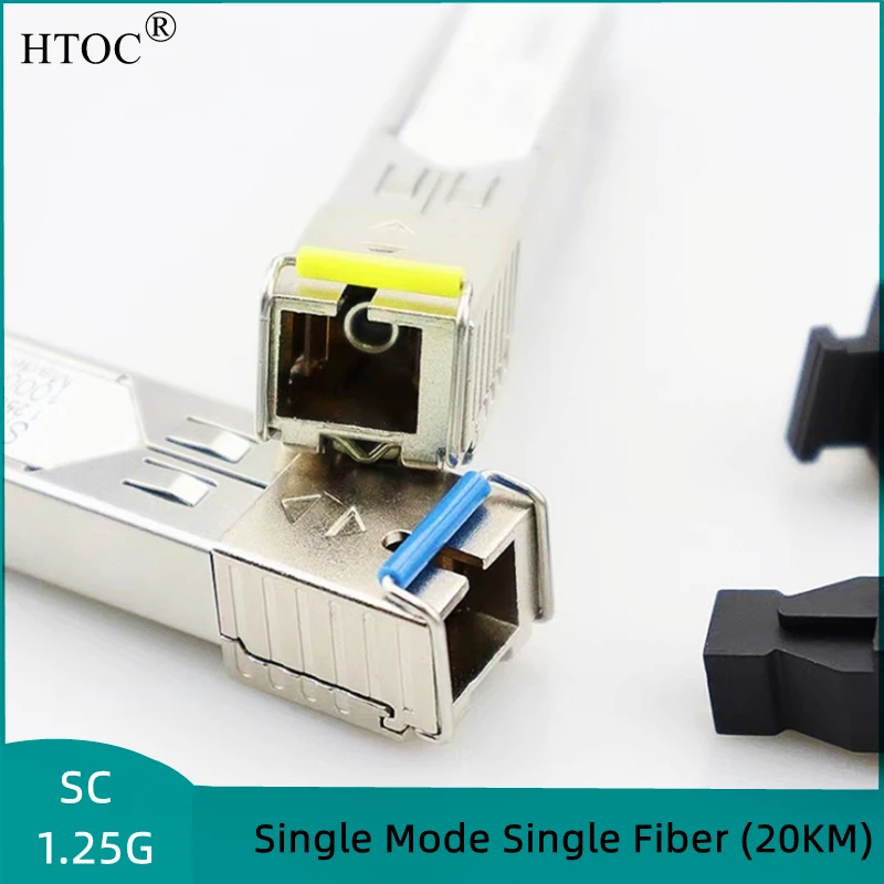 

HTOC SFP SC Module 1310nm/1550nm Fiber Optical Transceiver Gigabit Fiber Switch Module 1.25G Single Mode (20KM)