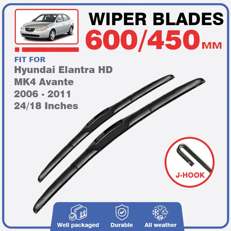 

For Hyundai Elantra HD MK4 Avante 2006 - 2011 Car Front Windshield Wiper Blade Windscreen Window Accessories 2009 2007 2010 2008