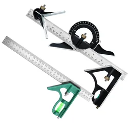 3 In 1 Square Angle Ruler Set Multifunction Adjustable Stainless steel Combination Right Angle Ruler Professional Measuring Tool