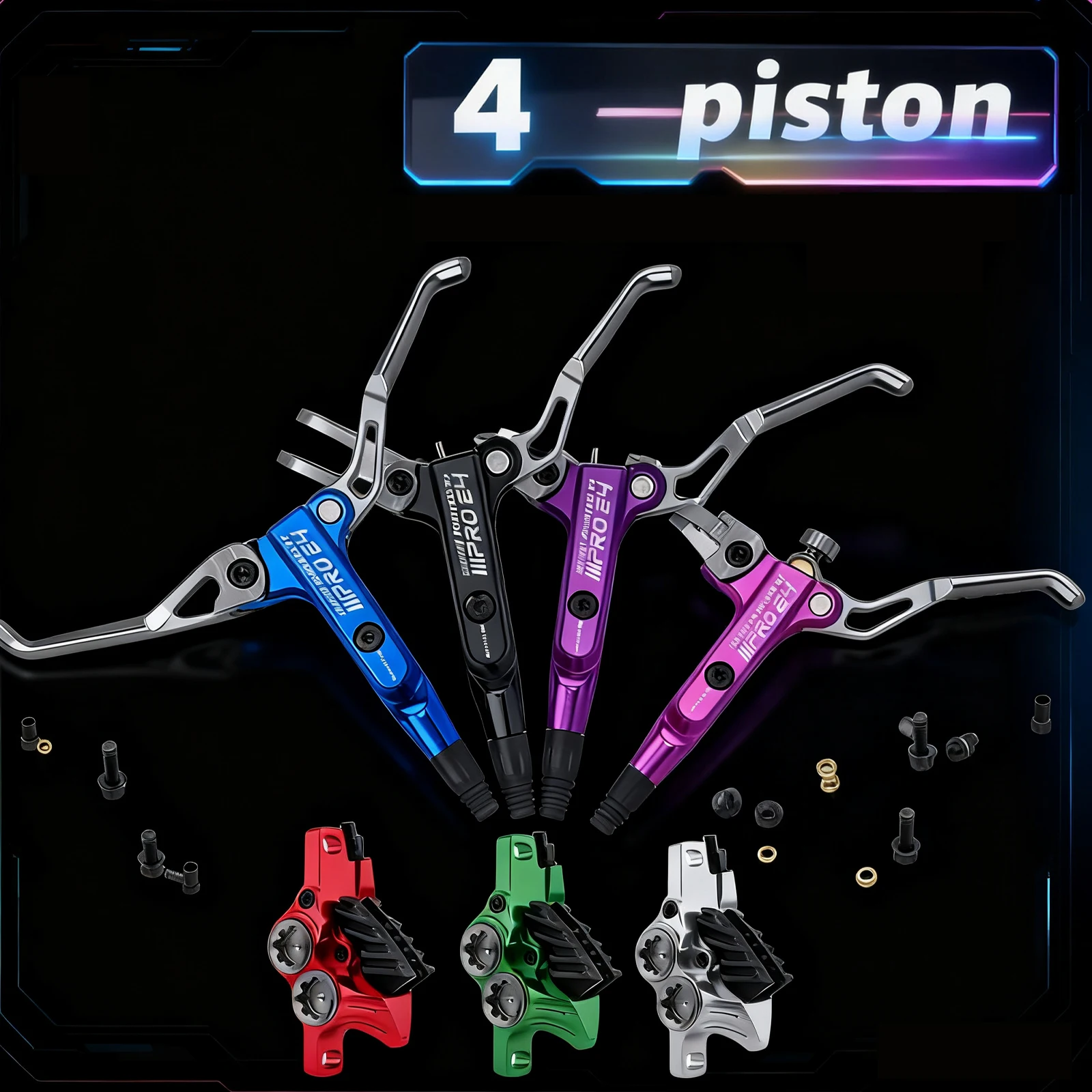 

IIIPRO E4 4-поршневой гидравлический тормоз Mtb левый задний правый передний 4-поршневой тормоз с ЧПУ разделенный горный велосипед Ebike для Shimano