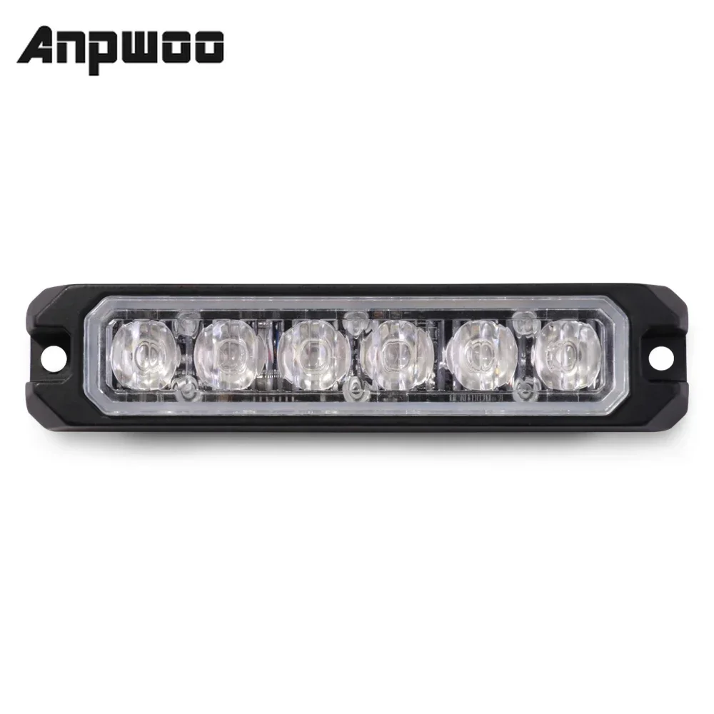 ANPWOO 방수 스트로브 라이트 LED 깜박이는 라이트, 자동차 동기화 경고등, 12V 표면 마운트 비상 차량 조명