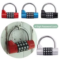 Heavy Duty 4 Dial Digit Combination Lock Weatherproof Security Padlock Outdoor Gym Safety Code Lock