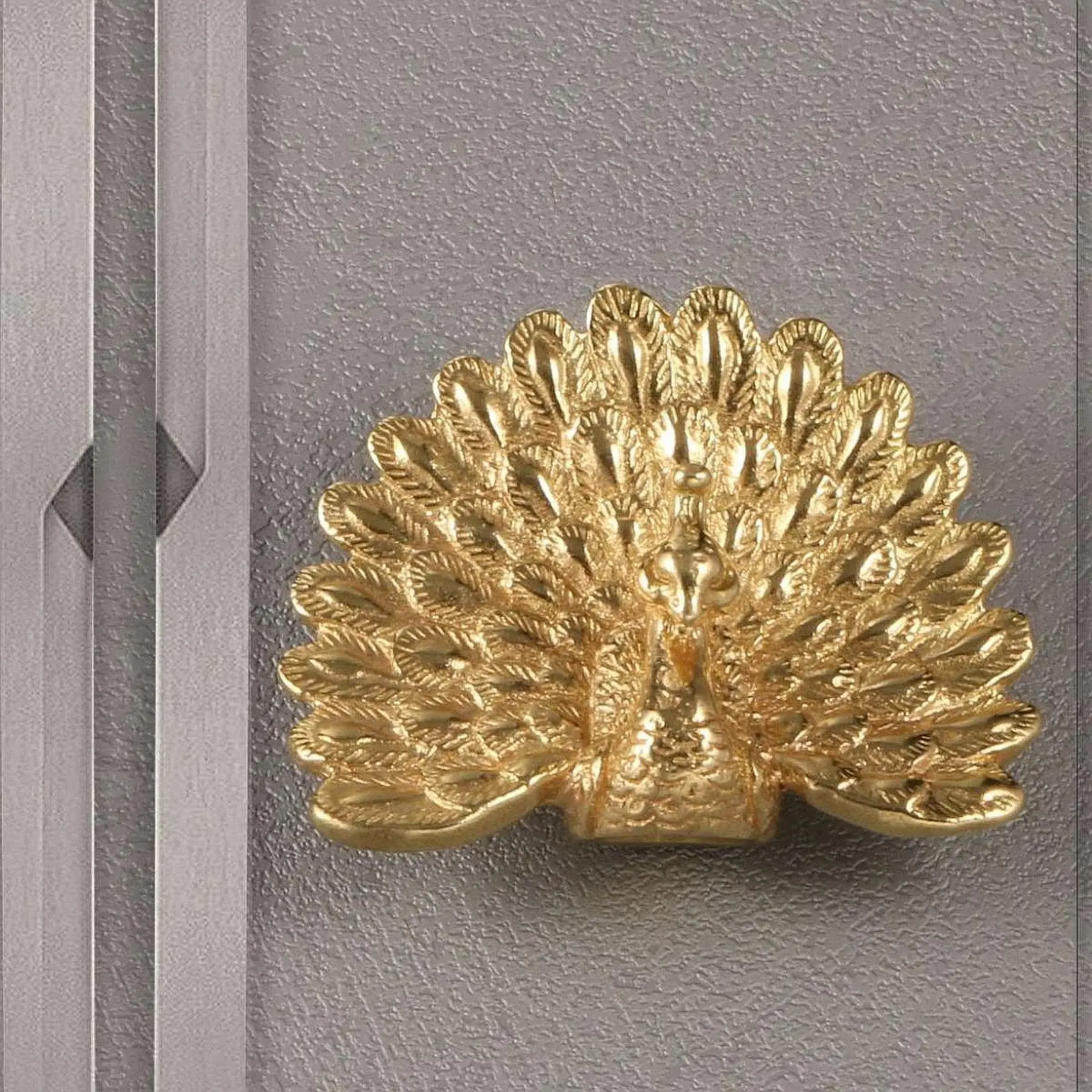 Brass Peacock Furniture Handle Cabinet Pull,Animal Sculpture,Kitchen Drawer Handle,Wardrobe Door Pull for Bathroom