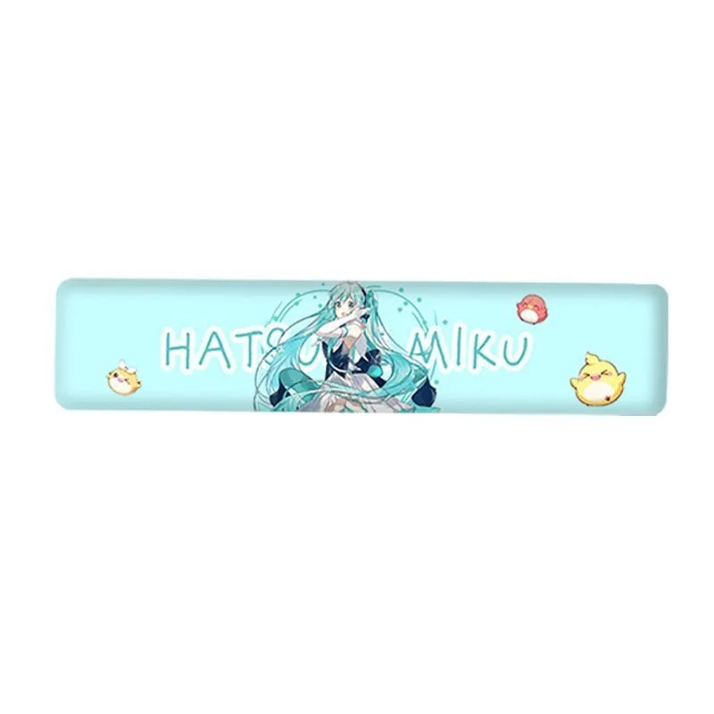 

Hatsune Miku Animation Creative Kawaii Computer Desk with Mechanical Keyboard Hand Rest Mouse Miku Cute Cartoon Palm Rest Gift
