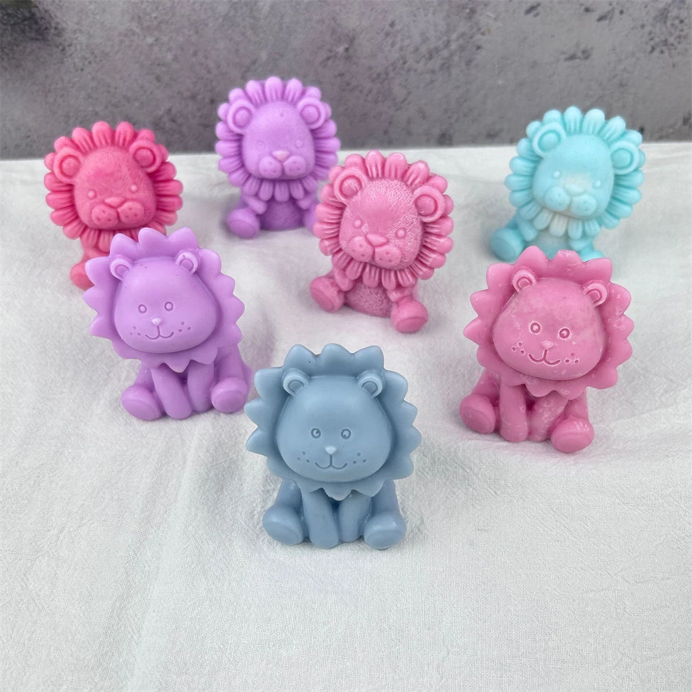 3D Cute Lion Silicone Mold Animal Fondant Cake Decorating Tools Chocolate Baking Mould Handmade Aromatherapy Gypsum Candle Mold