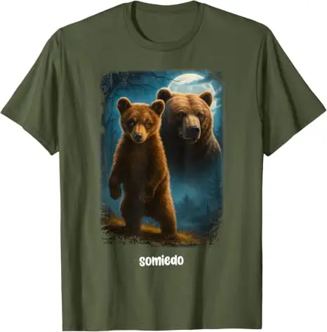 Somiedo Bär Lustiges Tierliebhaber-Bären-T-Shirt Y2k Camping Grafik Ästhetische Kleidung Humor Weiches Baumwoll-T-Shirt Kurzarm Geschenk – Detail 16