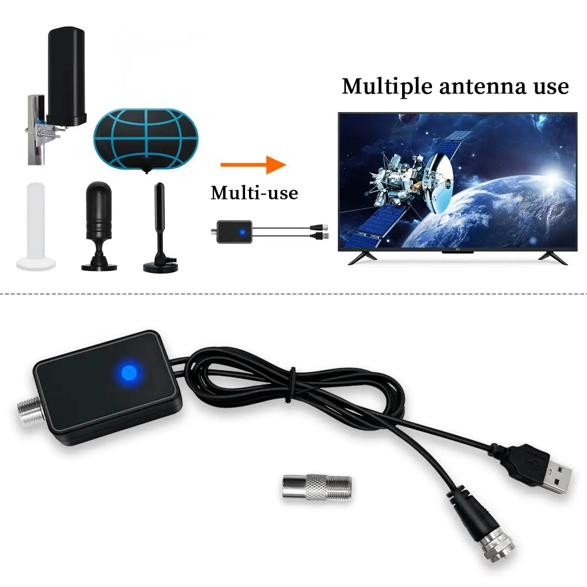 

High definition digital TV antenna enhanced amplifier terrestrial wave HDTV DVB-T/T2 ISDB-T, DMB-T/H, ATSC signal amplifier