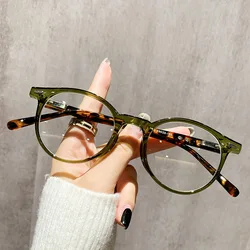 SHAUNA Retro Classic Round Women Anti Blue Light Eyewear Clear Lens Glasses Frame Fashion Rivets Men Optical Frame