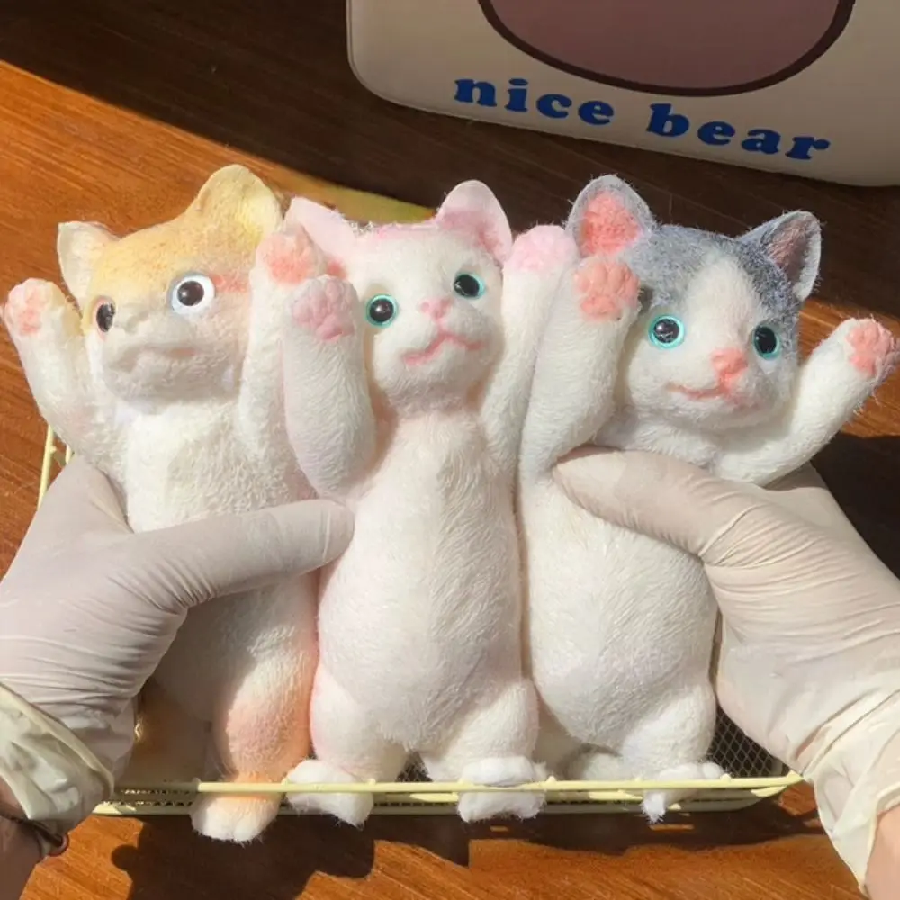 Cartone animato grande gatto bambola giocattolo da spremere animale morbido gatto a forma di giocattolo da spremere colorato mini bambola artificiale giocattolo da spremere per bambini
