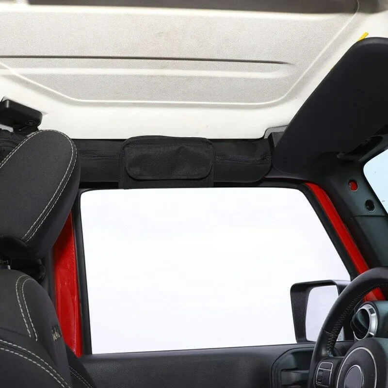 Fit For Jeep Wrangler TJ JK JL JT Roll Bar Grab Handle Sunglasses Holder Storage Bag Glasses Storage Bag