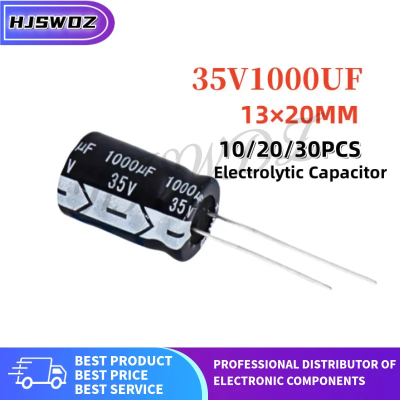 10-30PCS 35V1000UF 13×20MM 35v 1000uf 13*20mm Electrolytic capacitor Brand New In Stock