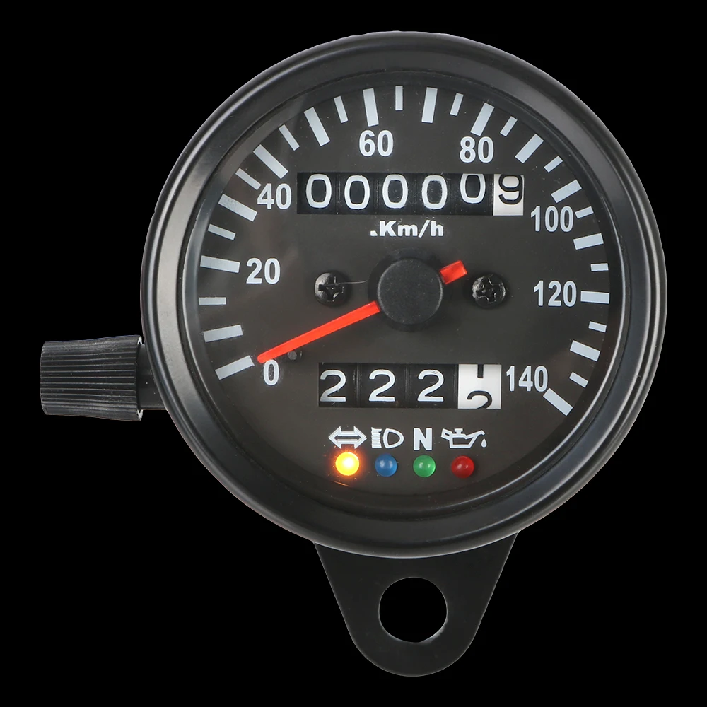 ไฟแสดงสถานะแบ็คไลท์พร้อมไฟสัญญาณ LED เครื่องวัดระยะทางสําหรับ Cafe RACER รถจักรยานยนต์ Universal 12V รถจักรยานยนต์ Speedometer