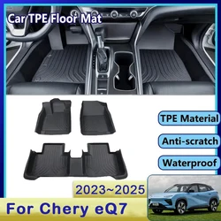 Car Floor Mat For Chery eQ7 2023 2024 2025 5seat Luxury Waterproof Mud Carpet TPE Foot Pad Full Rug Tappeto Accessories