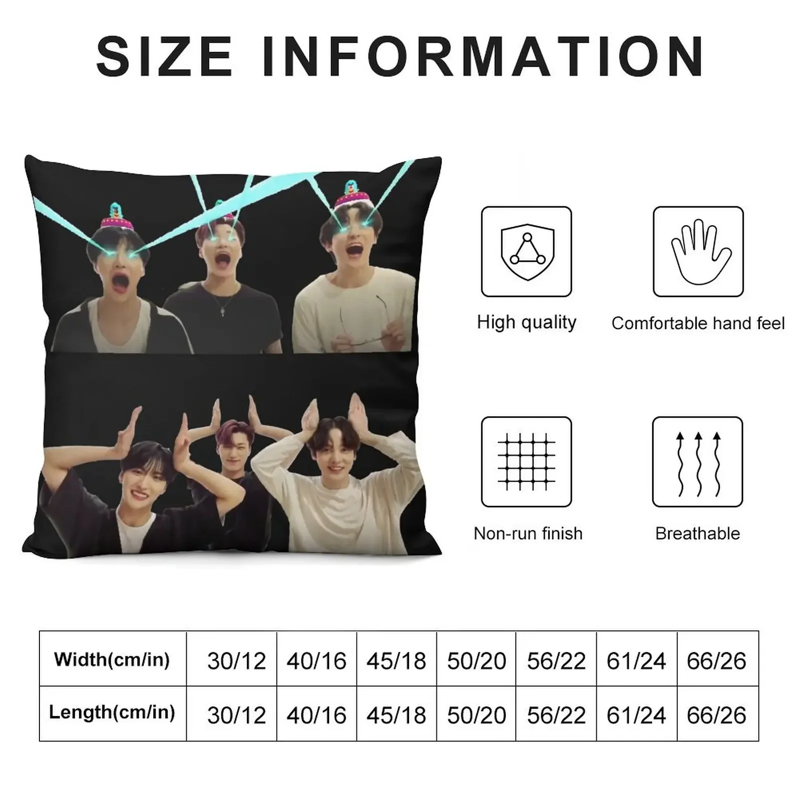 San, Seonghwa and Yunho Ateez Cute Meme Throw Pillow Sofa Cushion Cover Pillowcase Cushion pillow