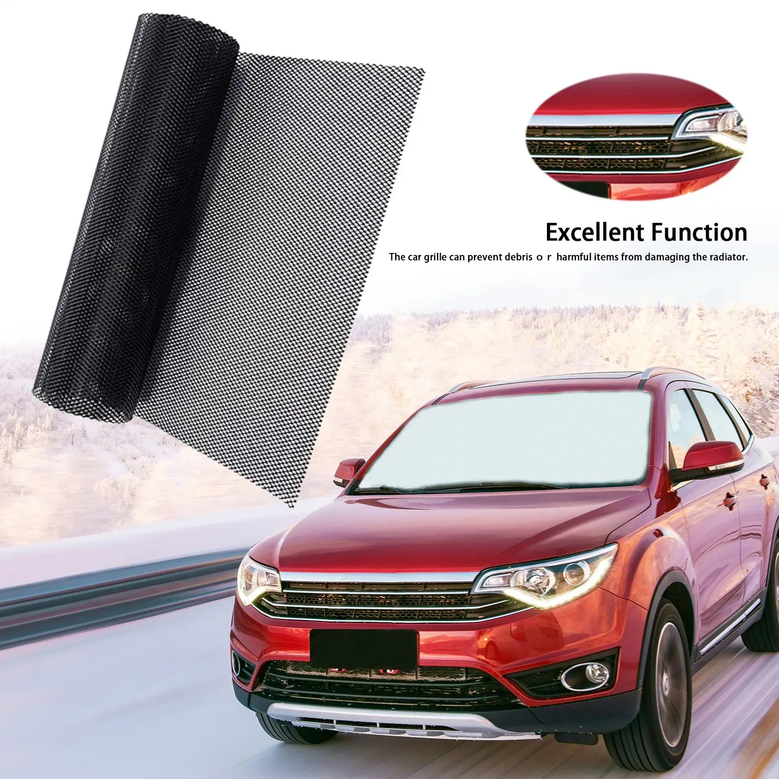 Universal Car Grill Mesh Hood Vent Racing Grills  Bumper Rhombic Hole Net Aluminum Alloy Automative Grille InsertFor Car Vehicle