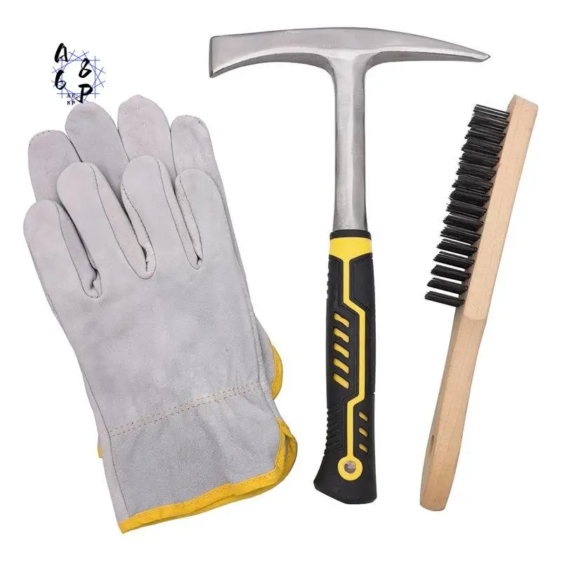 a68p-professional-welding-kit-126-chipping-hammer-28oz-forged-steel-10-leather-gloves