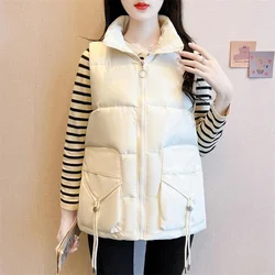Down Cotton-Padded Jacket Vest Coat Women Fall/Winter New Large Size 5XL Joker Warm Sleeveless Jacket Fashion Waistcoat Female