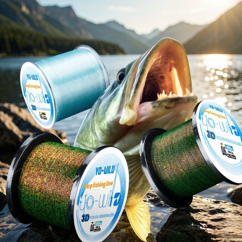 3D Invisible Nylon Fishing Line Camouflage Color Change Strong Tensile Abrasion Scratch Resistant Main Line for Anglers 낚시줄