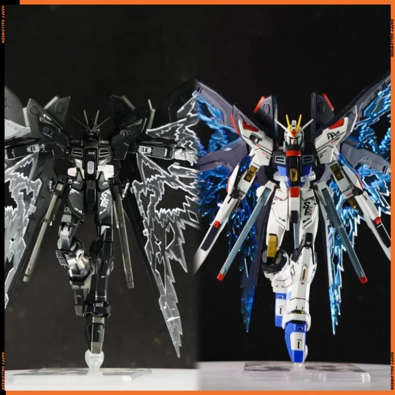 GK Anime HG 1/144 Model Kit Perfect Attack Strike Freedom Midnight Color With Wing Of Light Assembly Figures Custom Plastic Toy