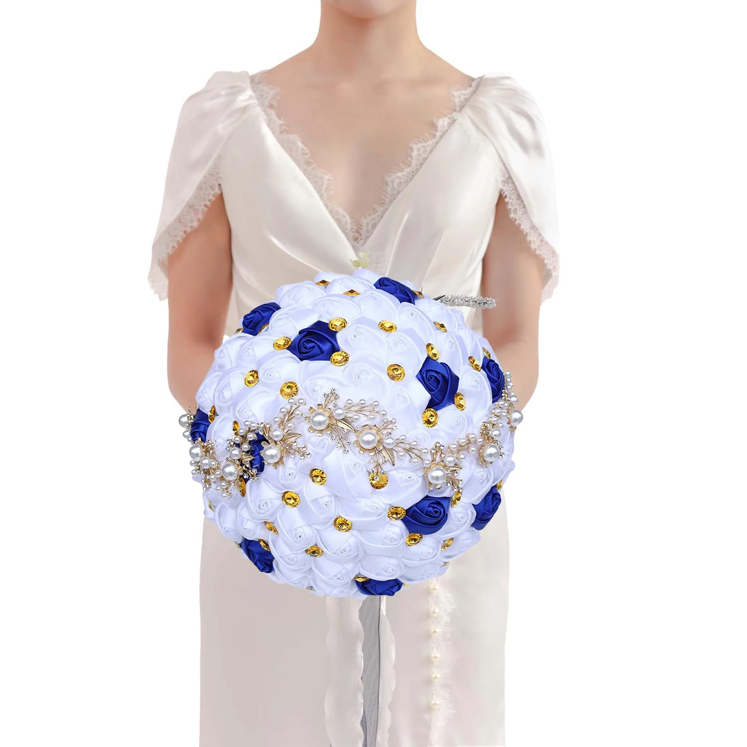 

Wedding Bouquets for Brides and Bridesmaids Exquisite Rhinestone Rose Buds Handmade Church Decoration