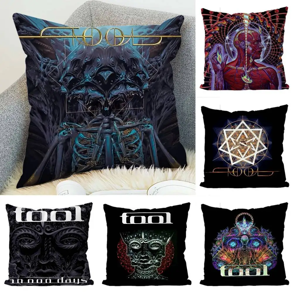 

Tool Band Rock Black Pillow Case Luxury Double-sided For Car Pillows 45x45 Cushions Cover Home And Decoration Sofa Pillowcase 50