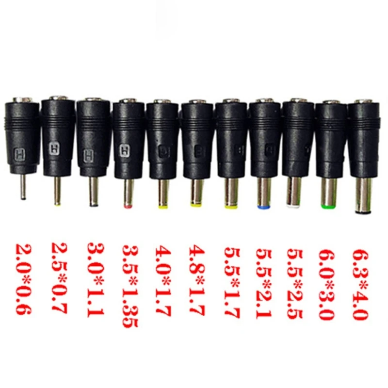 Adaptador alimentação universal 5,5x2,1mm fêmea para 2,5x0,7mm/3,5x1,35mm/4,0x1,7mm