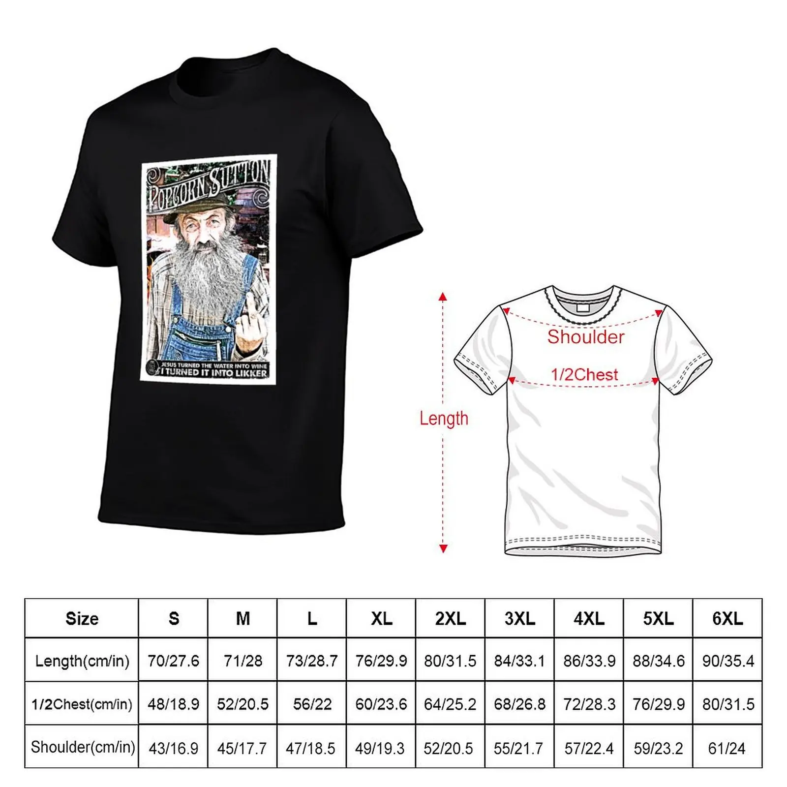 Moonshine Popcorn Sutton T-Shirt blacks tshirts personalised mens graphic t-shirts big and tall