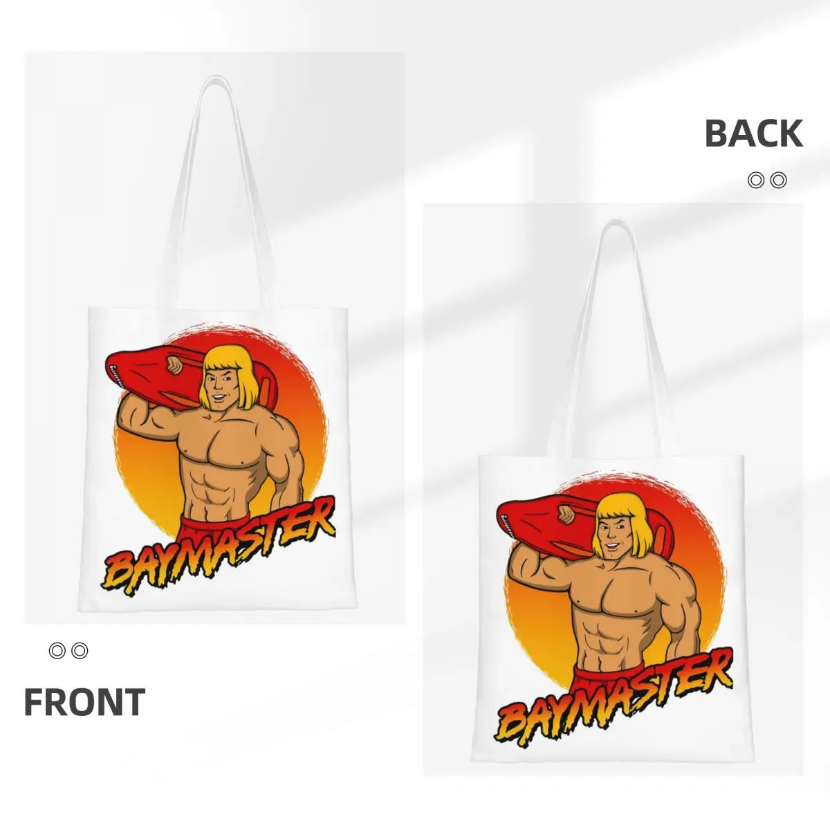 Parody Funny He-man Heman Merch Canvas Tote Bag for Women Simple style Master Of Universe He Man Casual Bags Handbang