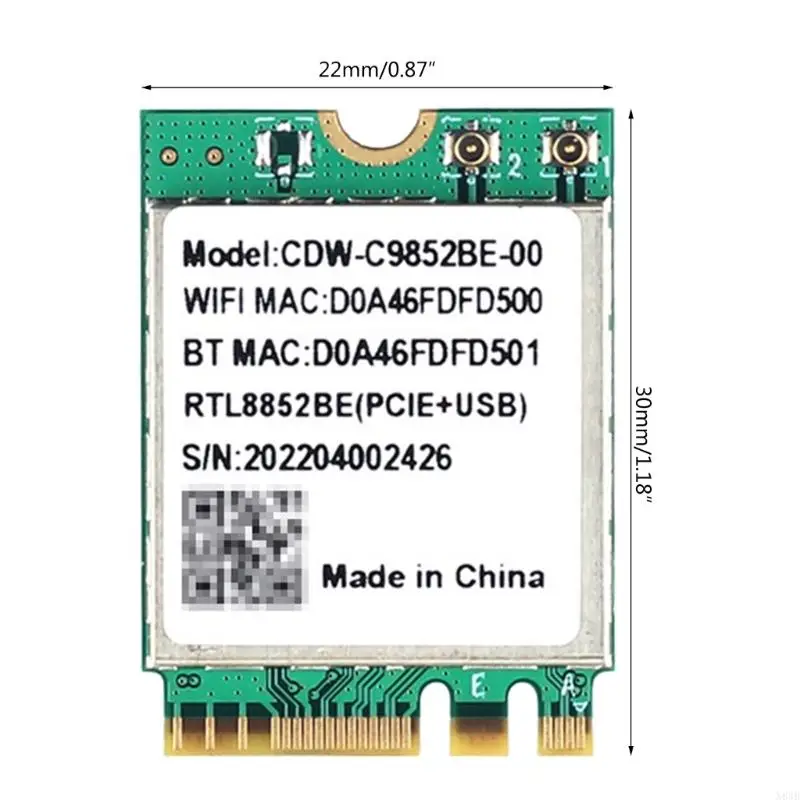 N84B RTL8852BE Двойная полоса WiFi 6 Card 802.11ac Axe Wireless NGFF M.2 Карта для 10