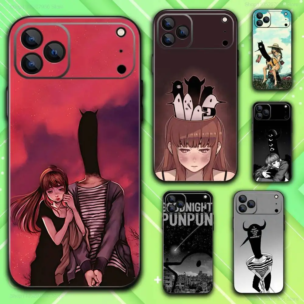 

G-Goodnight Comics Punpun Phone Case For iPhone 17,16,15,14,13,12,11,Plus,E,Air,Pro,Max,Mini Black Cover