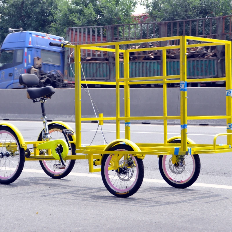 Four-wheel to cycling, human bicycle, stall, pull goods, transportation, disc brake