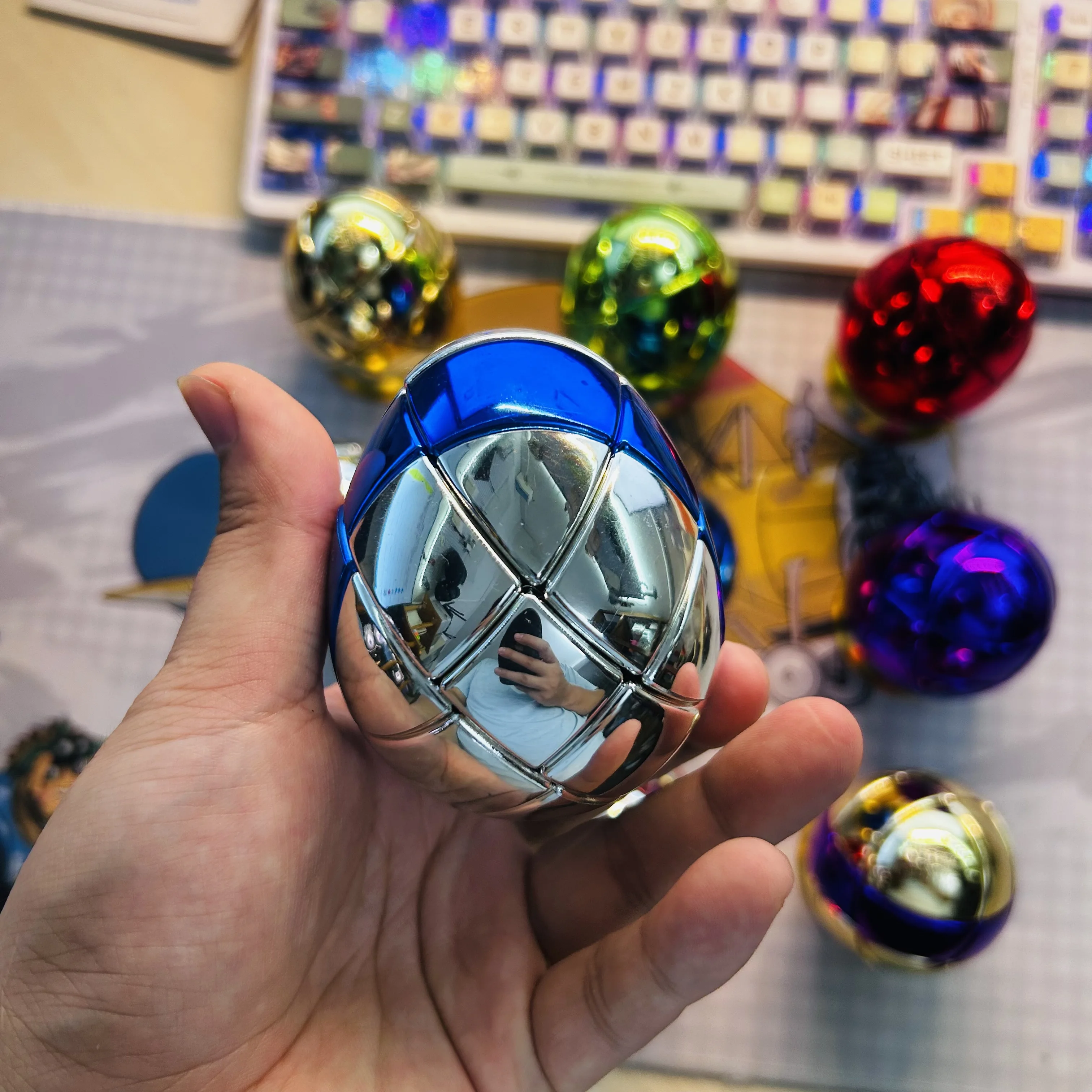 Limited Edition 3x3 Electroplated egg Cube Complete set of collection cubes