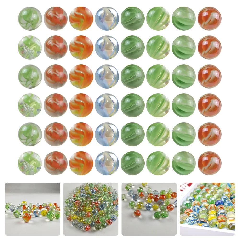 100 Pcs Colored Marbles Glass Ball Toys Decoration Vase Fish Tank Child Unique Long Lasting Play Craft Outdoor Toy