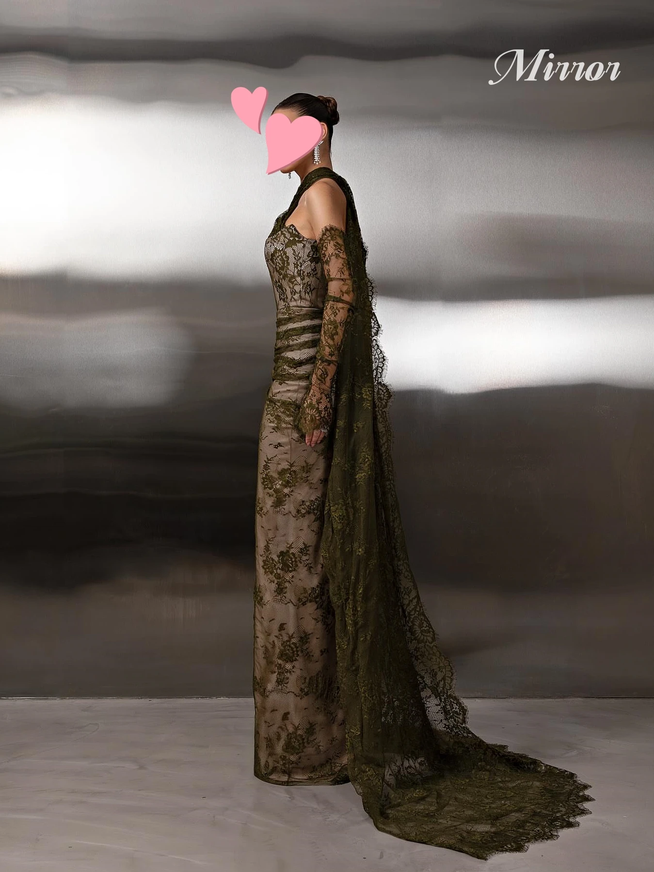 Mirror Dress Elegant Vintage Sweet Green Ruffle Lace Ribbon Stylish Customize Formal Occasion Prom Dress Evening Party Gowns