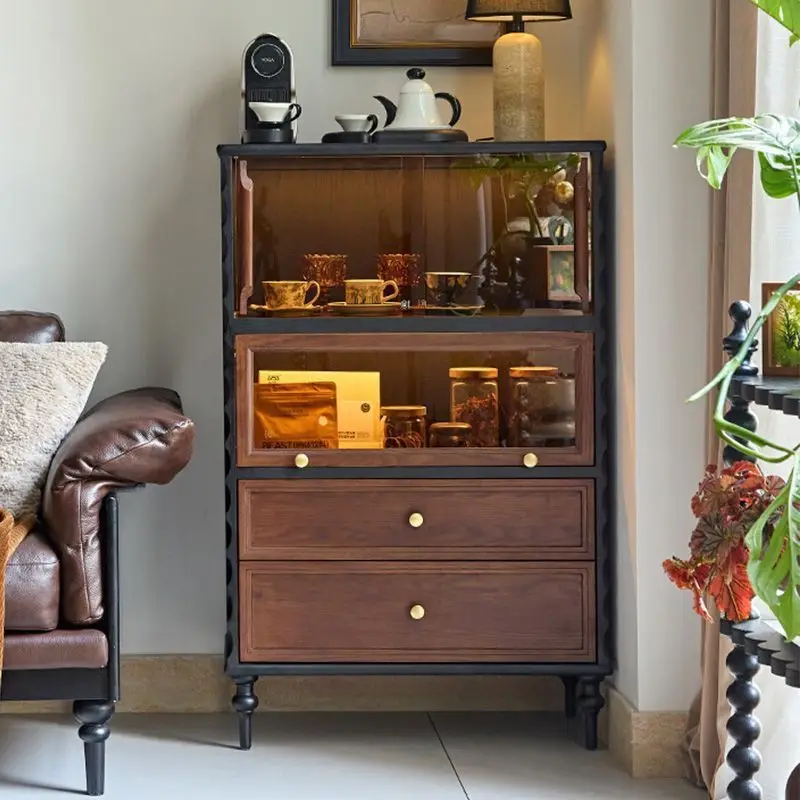 Second-hand solid wood living room TV cabinet, sideboard, bookcase, wine cabinet, display cabinet, French sofa sideboard, displa